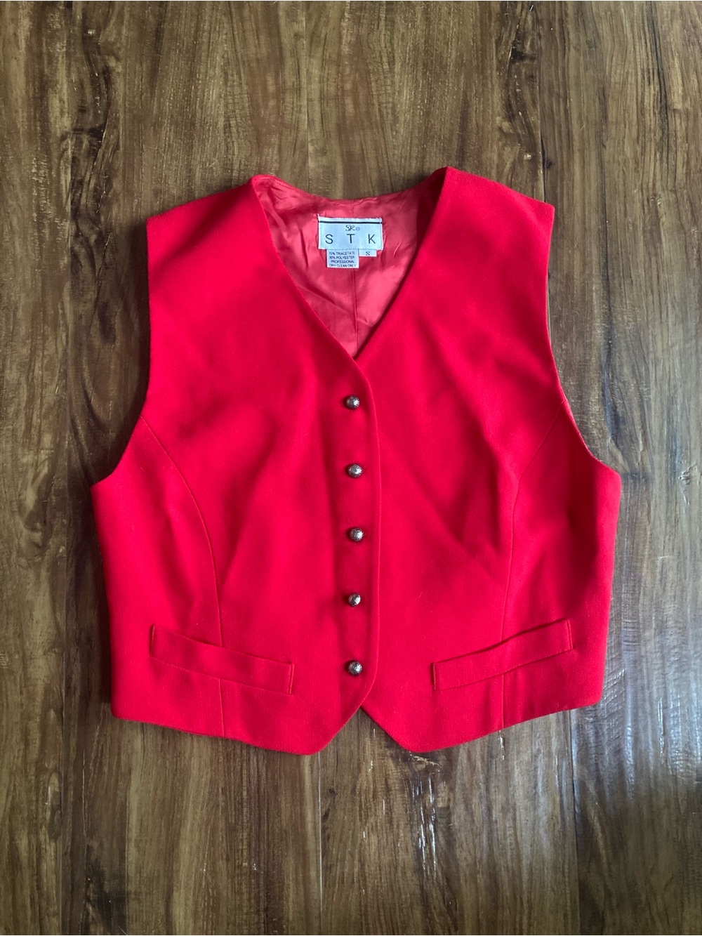 STK Red Tailored Vest Women’s Size Small Equestrian